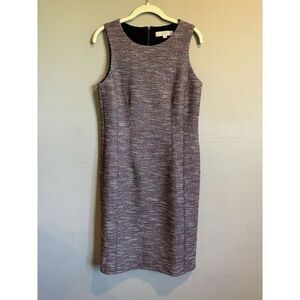 NEW Anne Taylor Loft Burgundy‎ Tweed Sleeveless Dress Size 8 Business Casual
